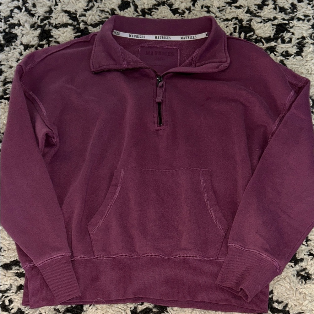Maurices Women’s Plum Zip-Up Sweater